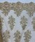 Champagne Sequin Embroidered Lace Fabric by the Yard, 54" Wide Floral Mesh Lace with Double Scalloped Edges